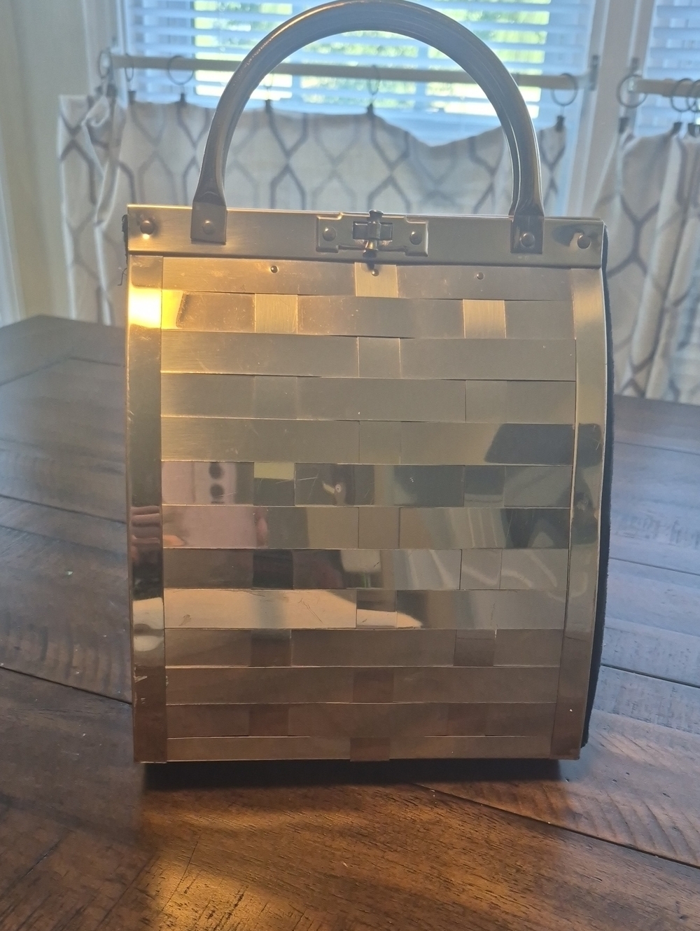 Gold Metallic Top-Handle Women’s Bag